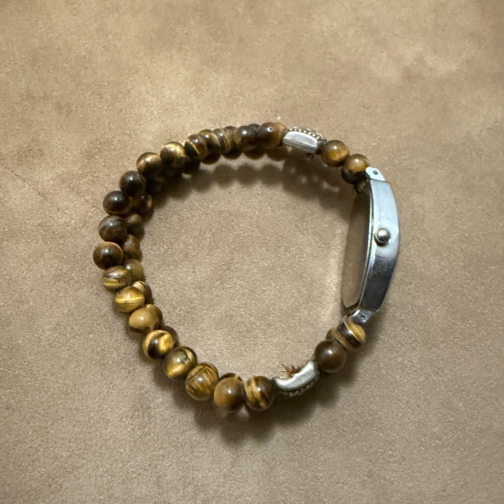 Beaded Bracelet Watch with Silver Accents - Picture 3 of 4